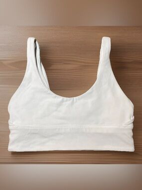 Lululemon Align White Reversible Sport Bra LW2CYOS Size 8 Gym Activewear
